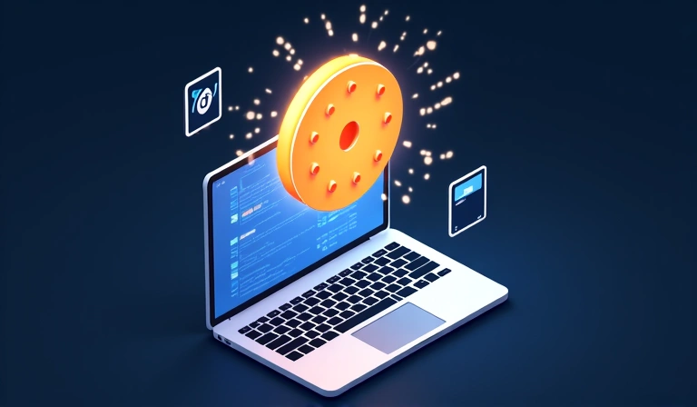 Illustrazione di un biscotto digitale che rappresenta un cookie su un dispositivo