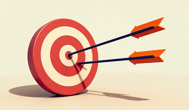 Illustrazione di un bersaglio con frecce che rappresentano i cookie di marketing e targeting
