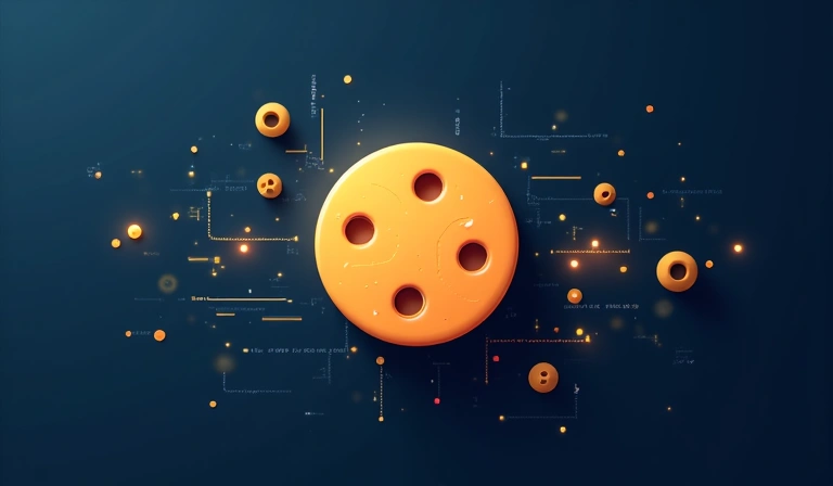 Illustrazione di un biscotto digitale che rappresenta un cookie su un web